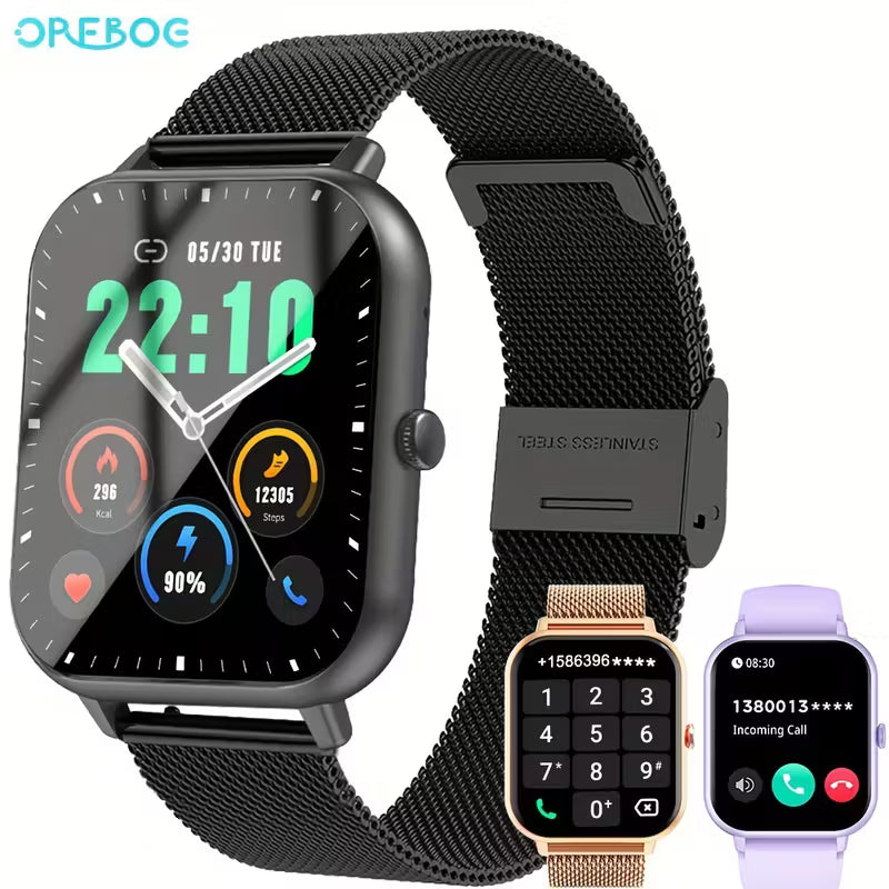 Focwony Smart Watch Compatible for Android/iOS Phones, 1.83” Full Touch Screen Fitness Tracker with,, Voice Control, 100+ Sport Modes, Step Counter, Smartwatch Suitable for & Android Smartphones write discription for this