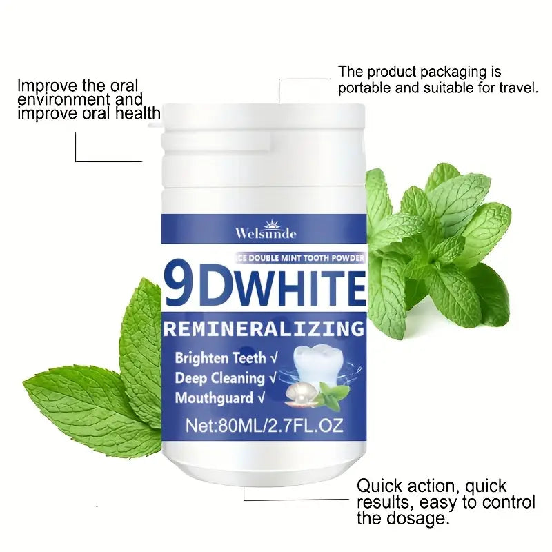 9D White Remineralizing Hydroxyapatite Tooth Powder