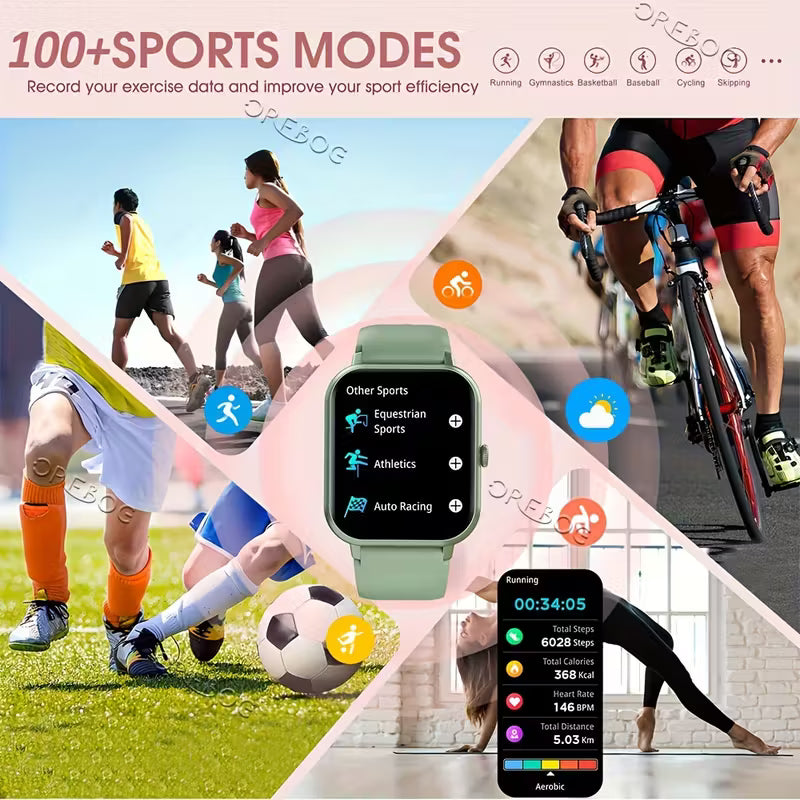 Focwony Smart Watch Compatible for Android/iOS Phones, 1.83” Full Touch Screen Fitness Tracker with,, Voice Control, 100+ Sport Modes, Step Counter, Smartwatch Suitable for & Android Smartphones write discription for this