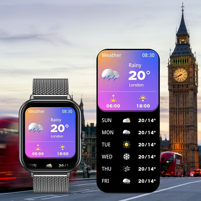 Focwony Smart Watch Compatible for Android/iOS Phones, 1.83” Full Touch Screen Fitness Tracker with,, Voice Control, 100+ Sport Modes, Step Counter, Smartwatch Suitable for & Android Smartphones write discription for this